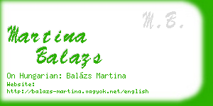 martina balazs business card